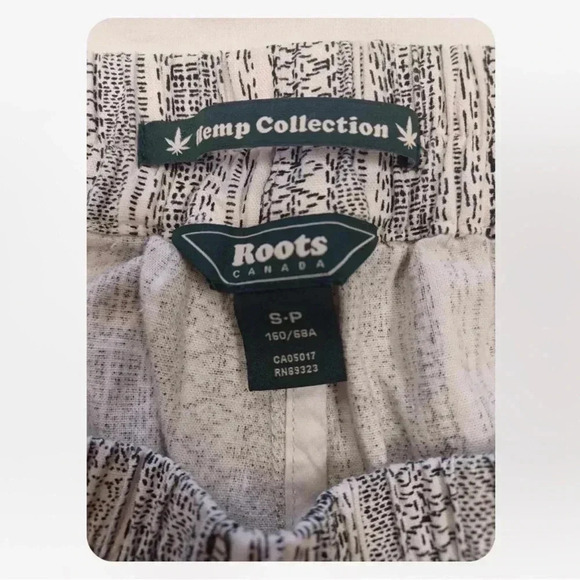 Roots Hemp Collection Black  White Capri Size Small - Picture 8 of 10